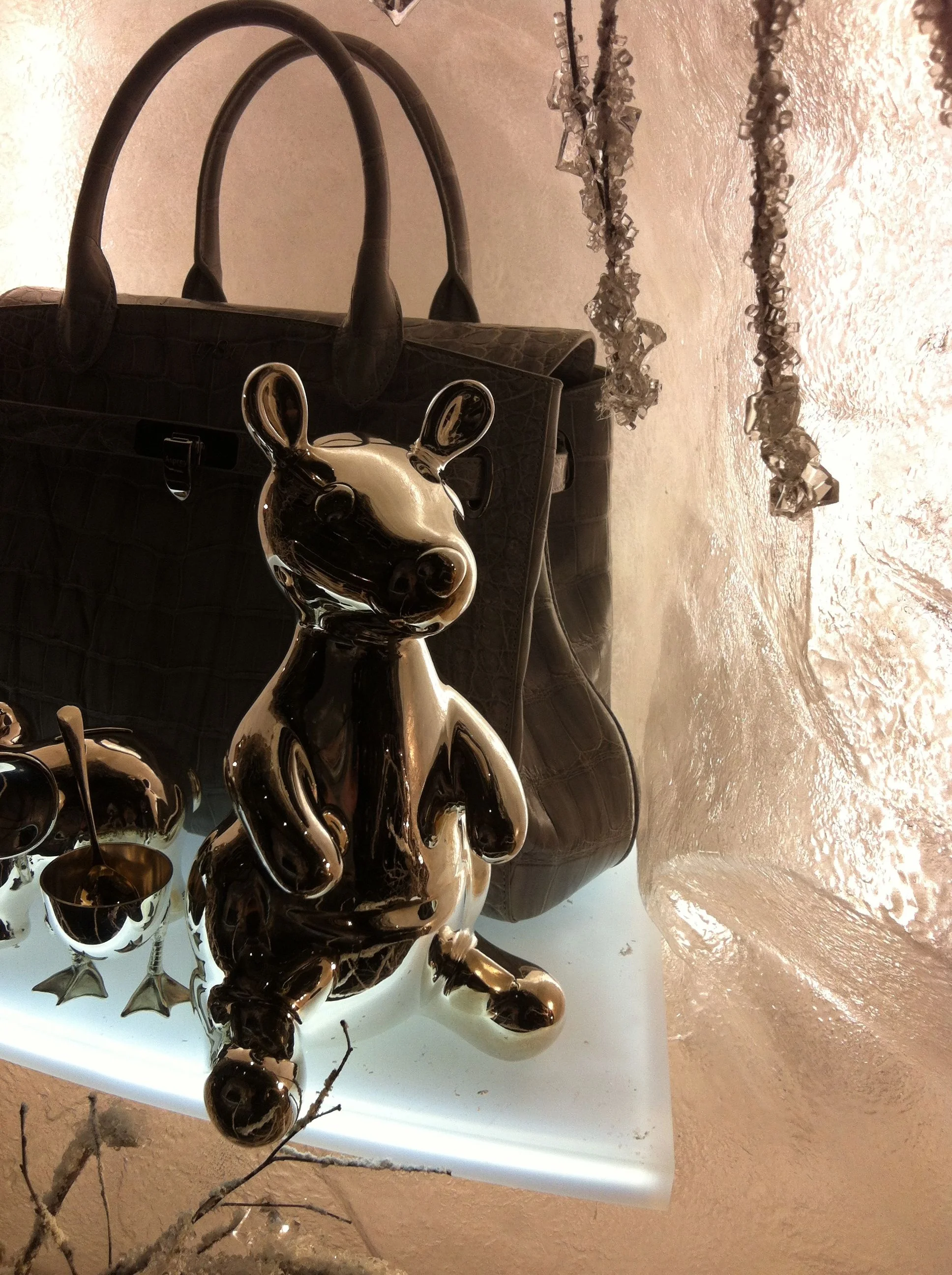 A friend from home. Asprey's window, New Bond Street