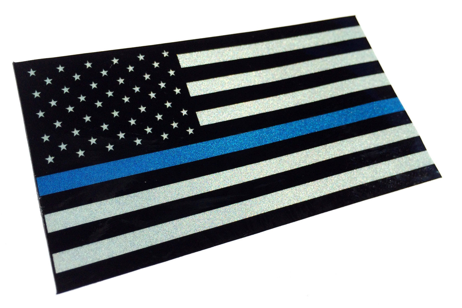 Details about   Classic Biker Gear Reflective Thin Blue Line Decal American Flag De... 3x5 in 
