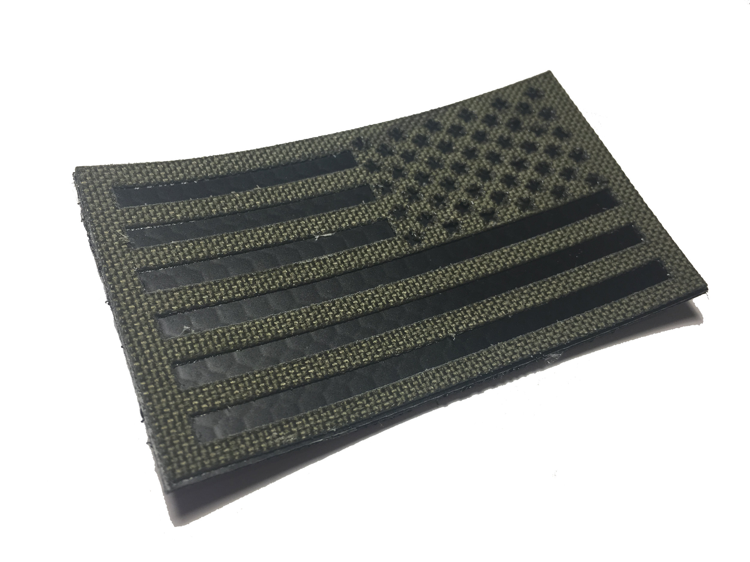 Reversed Infrared reflective OD green IR US Flag Patch 3.5x2" Special Forces 