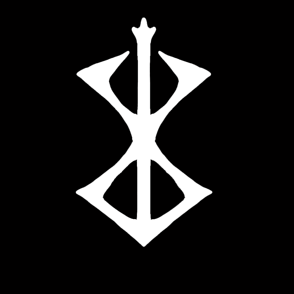 The White 5x3" Berserker (or berserks) champion Norse warrior symbol d...