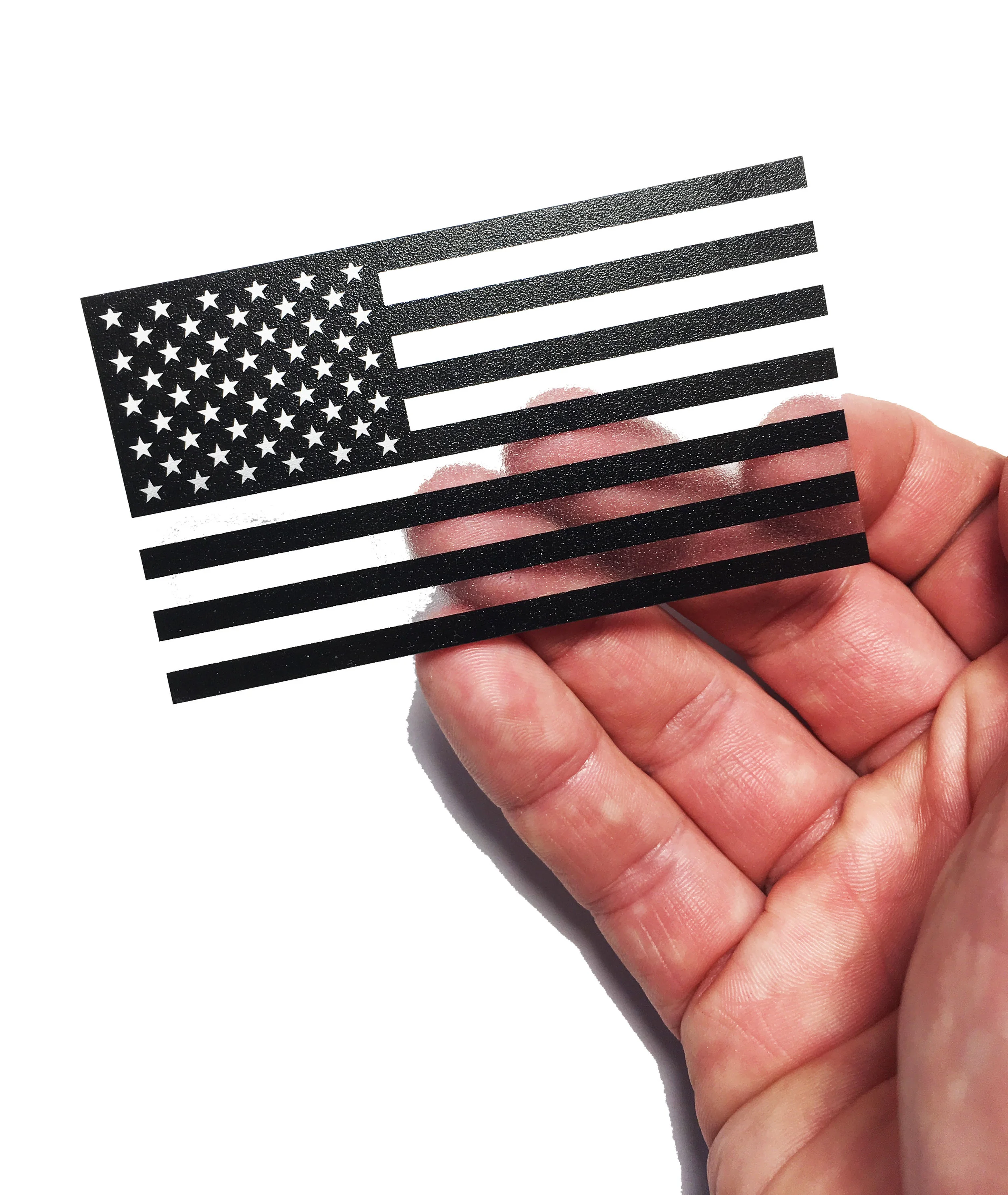 Matte Plastic Adhesive American transparent flag Decal (2" x 3.5