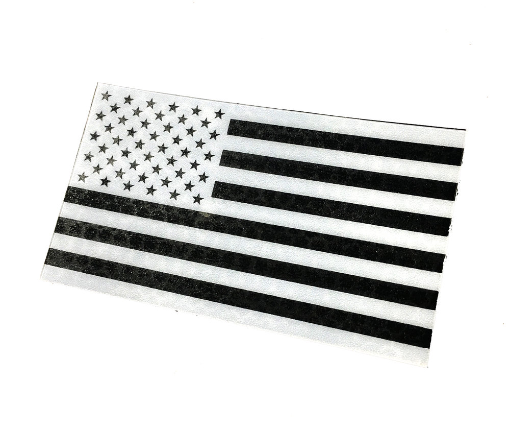 IR Reflective White on Black - Matte plastic US Flag patch (forward or  Reversed) with VELCRO® Brand fasteners — Empire Tactical USA