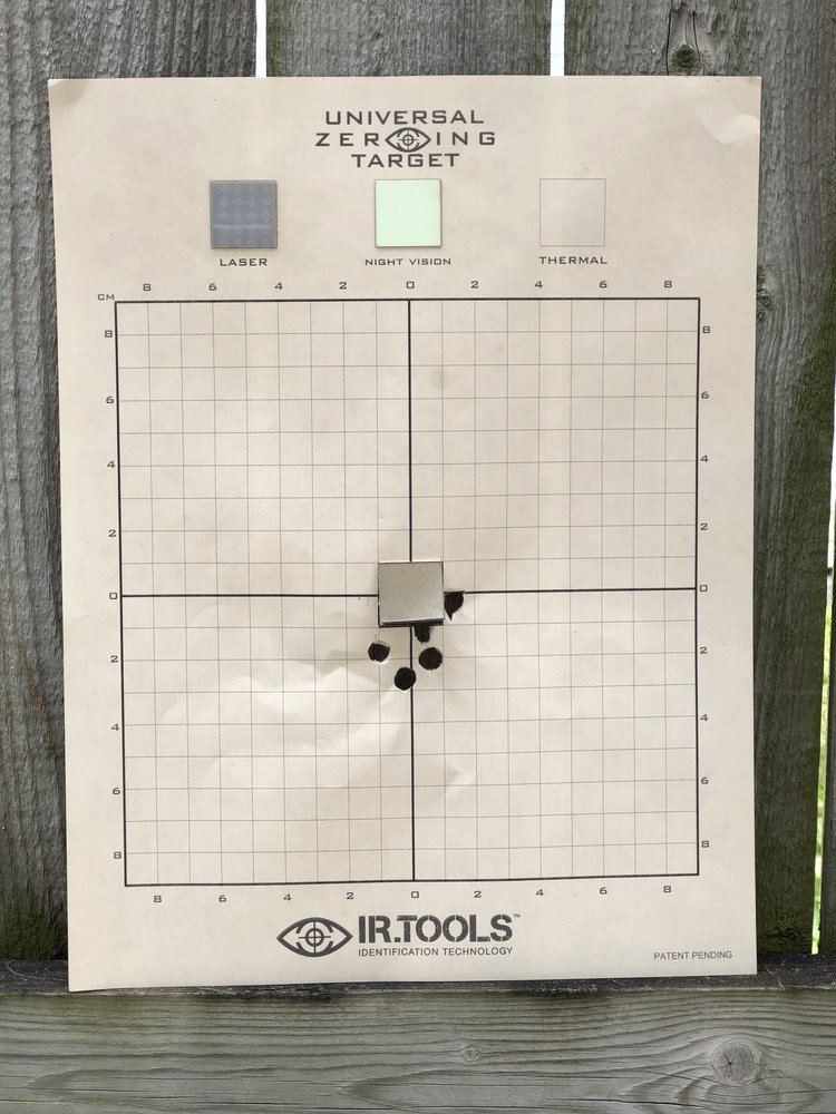 Universal ZEROING TARGETS ALL firearm optics/sights IR, THERMAL, AND LASER 