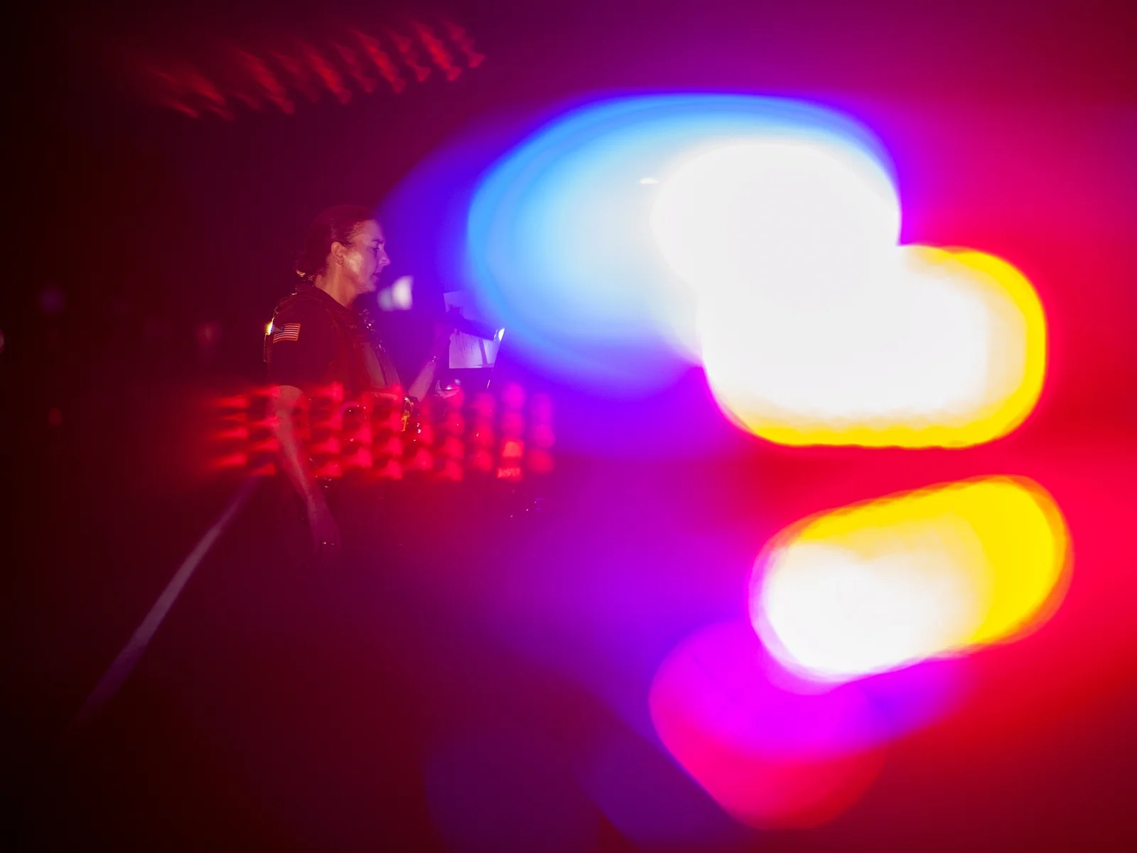  Lewis County Sheriff's Deputy Sue Shannon talks to the driver of a truck that was hauling a trailer that failed to have the break lights hooked up. What is typically a routine stop for Shannon intensified when she asked if the man was armed, he resp