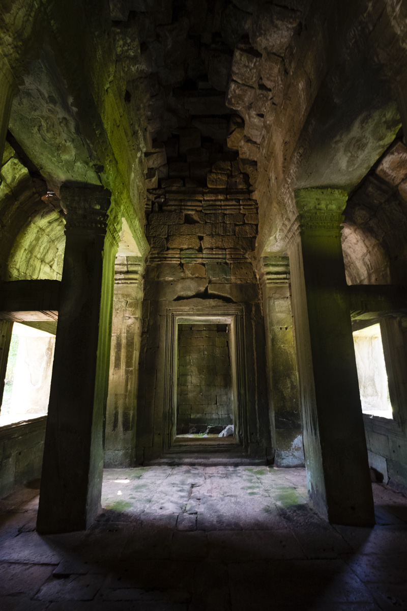 Inside the gate house of Preah Khan. Angkor Cambodia.