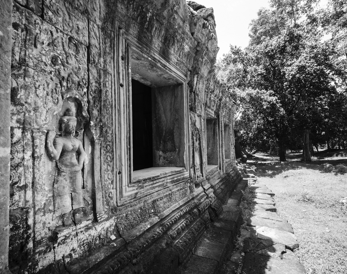 Intricate rock carvings at Preah Khan, Angkor Cambodia.