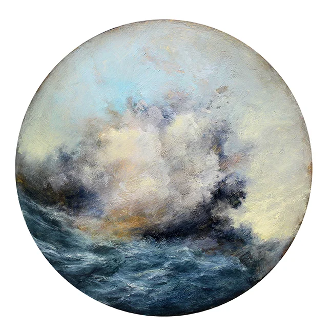 Harmonious Contradiction, Oil on board, 30cm diameter