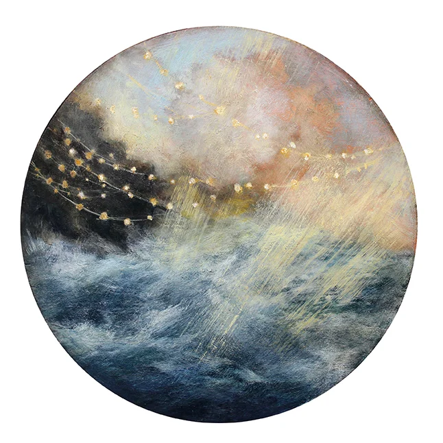 Nightfall, Oil on linen, 30cm diameter