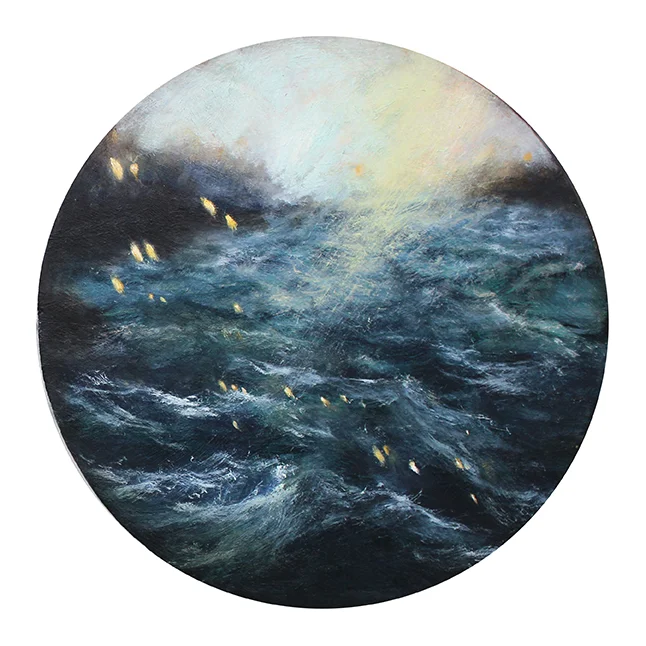 Saltwater Spirit, Oil on board, 30cm diameter