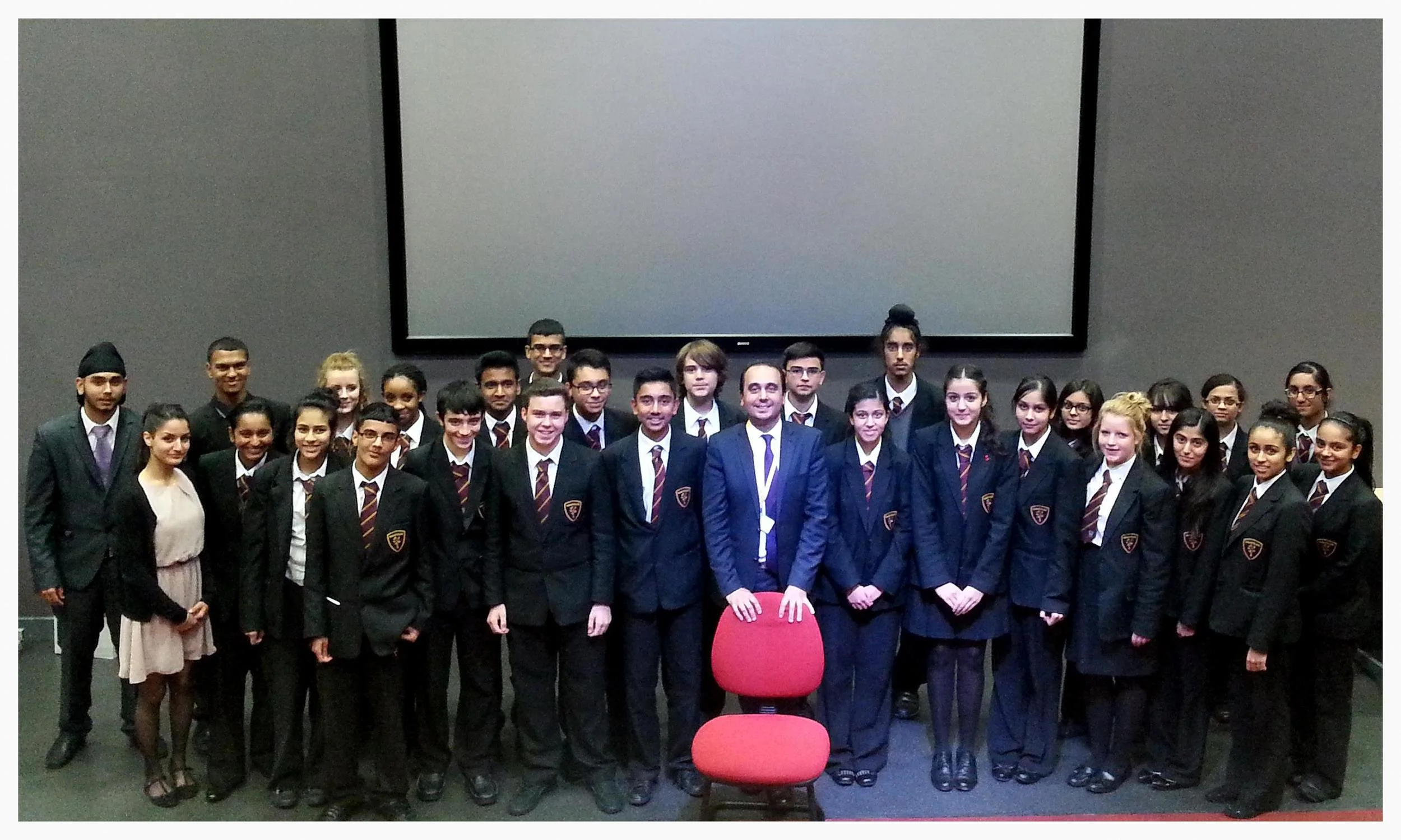 Students met with Wolverhampton MP, Paul Uppal in the school Lecture Theatre. 