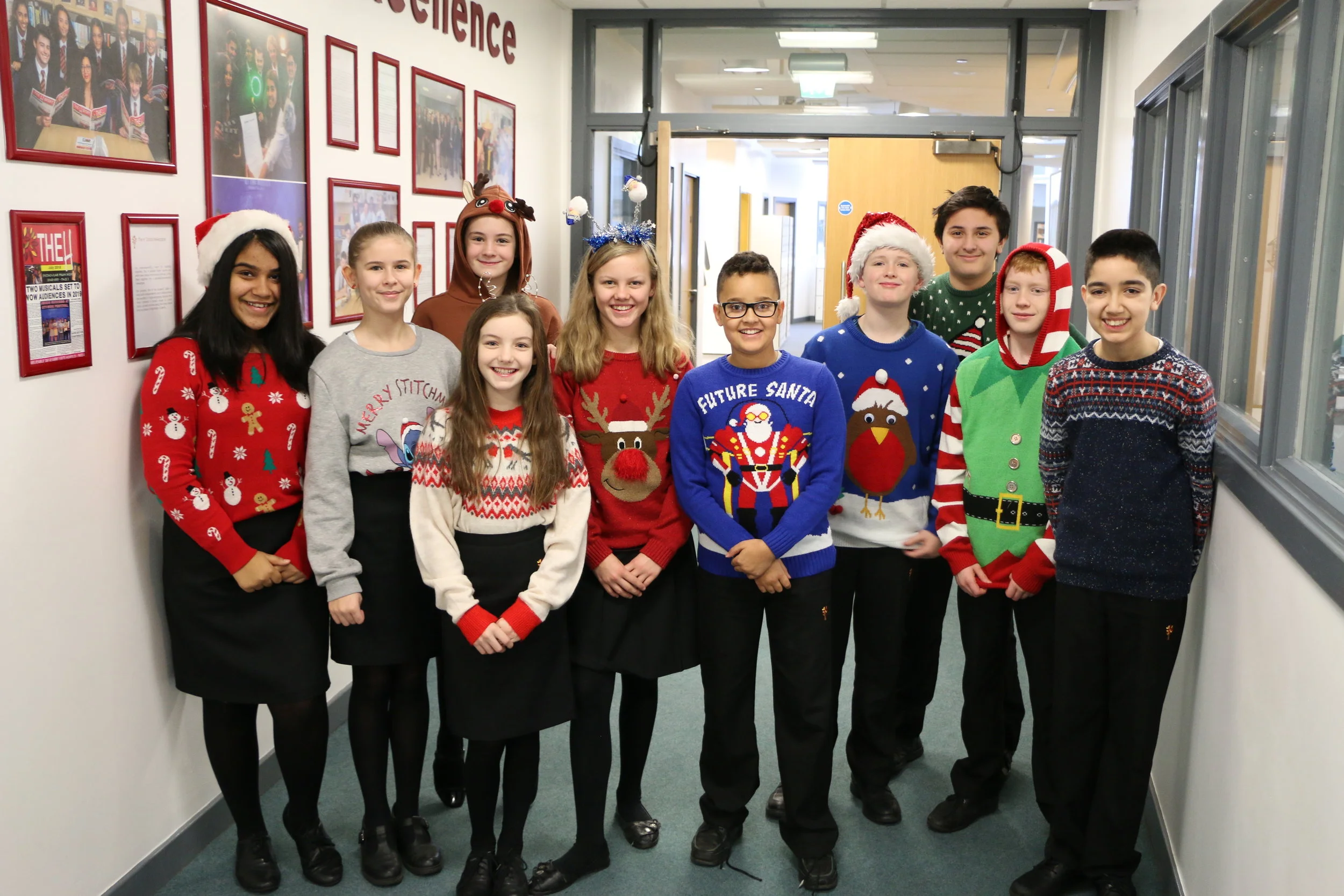 Christmas jumpers spread festive cheer across school