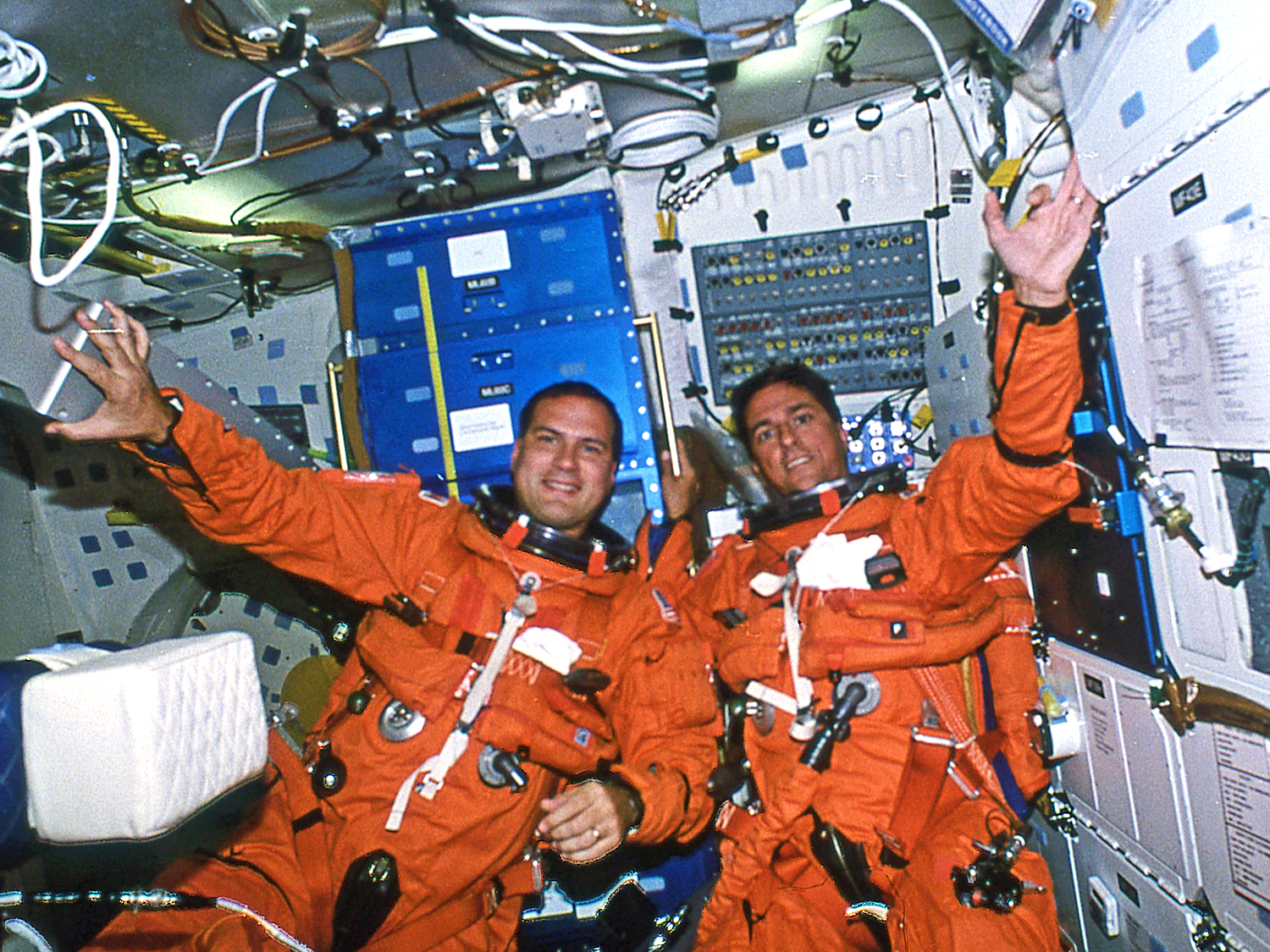  First photo of me in space taken during first hour of the STS-65 mission. 