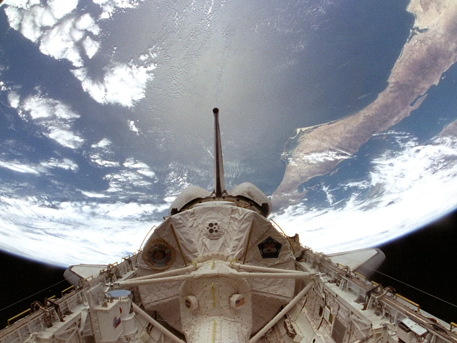 View of Columbia over Pacific Ocean with Baja California on right.