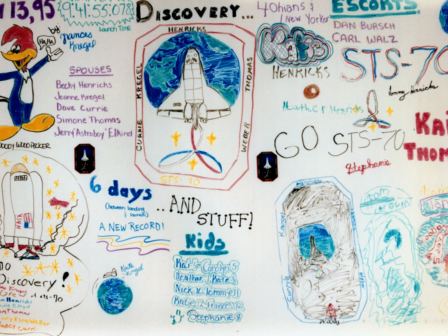  Launch morning artwork by the STS-70 children. 