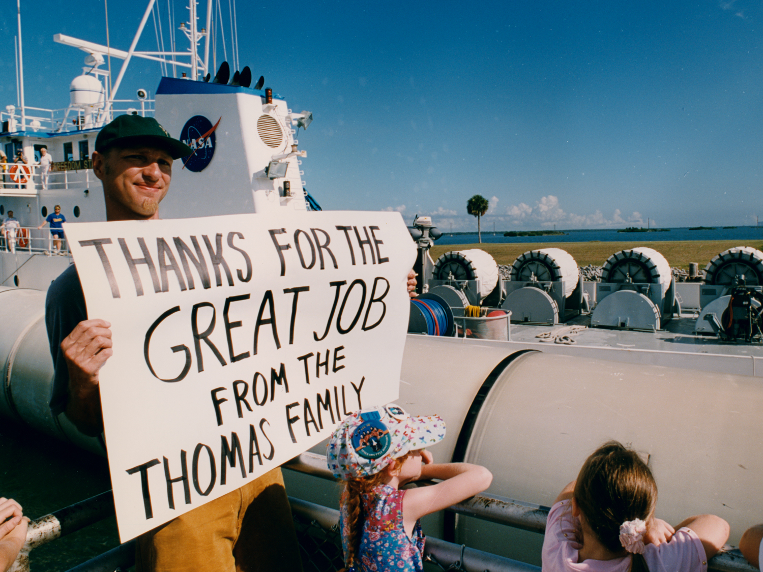  My brother Dennis thanks the Solid Rocket Booster recovery team (photo by Peter Gaultieri / West Kentucky News) 