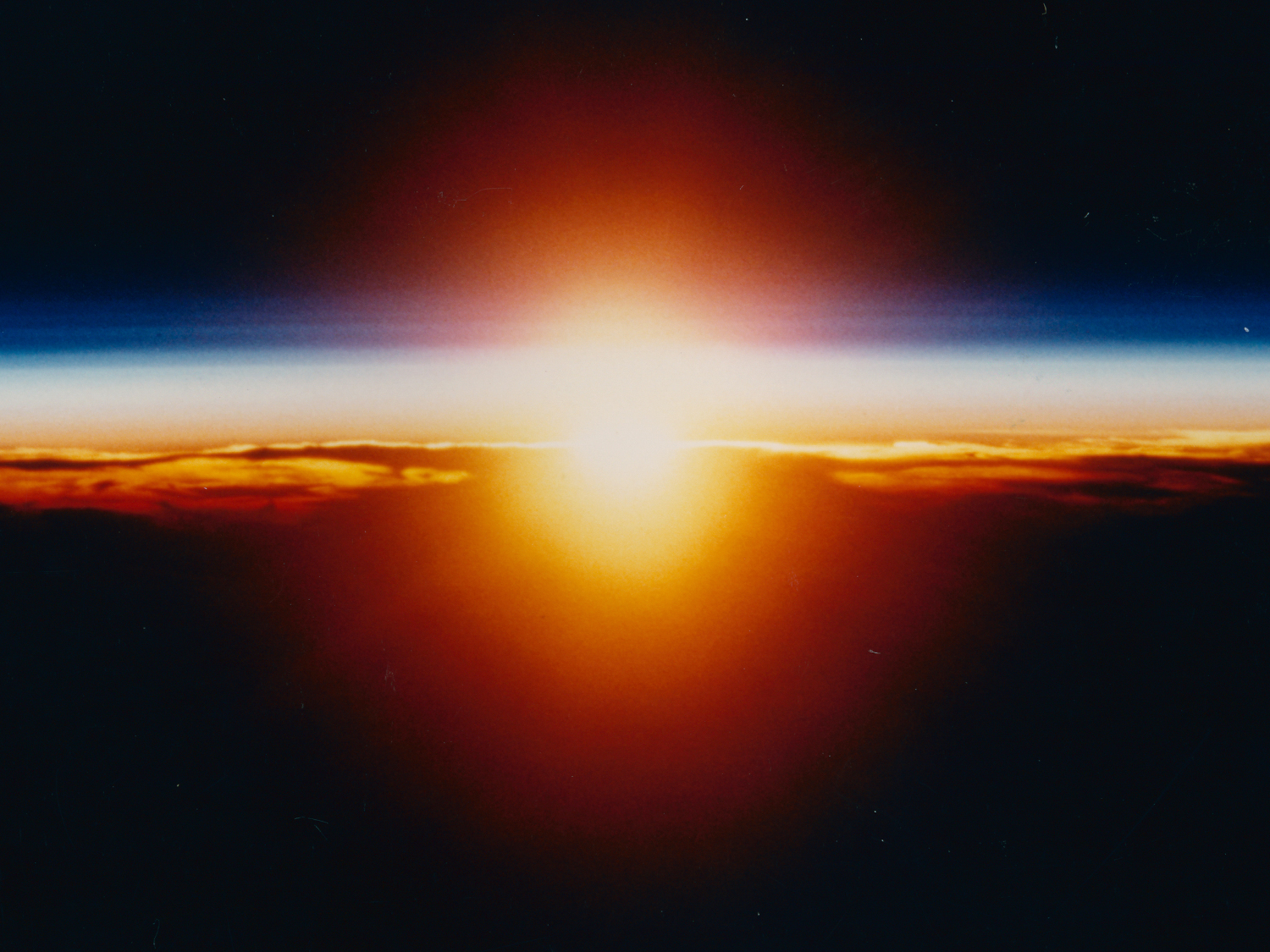  Sunrise from orbit.&nbsp; 