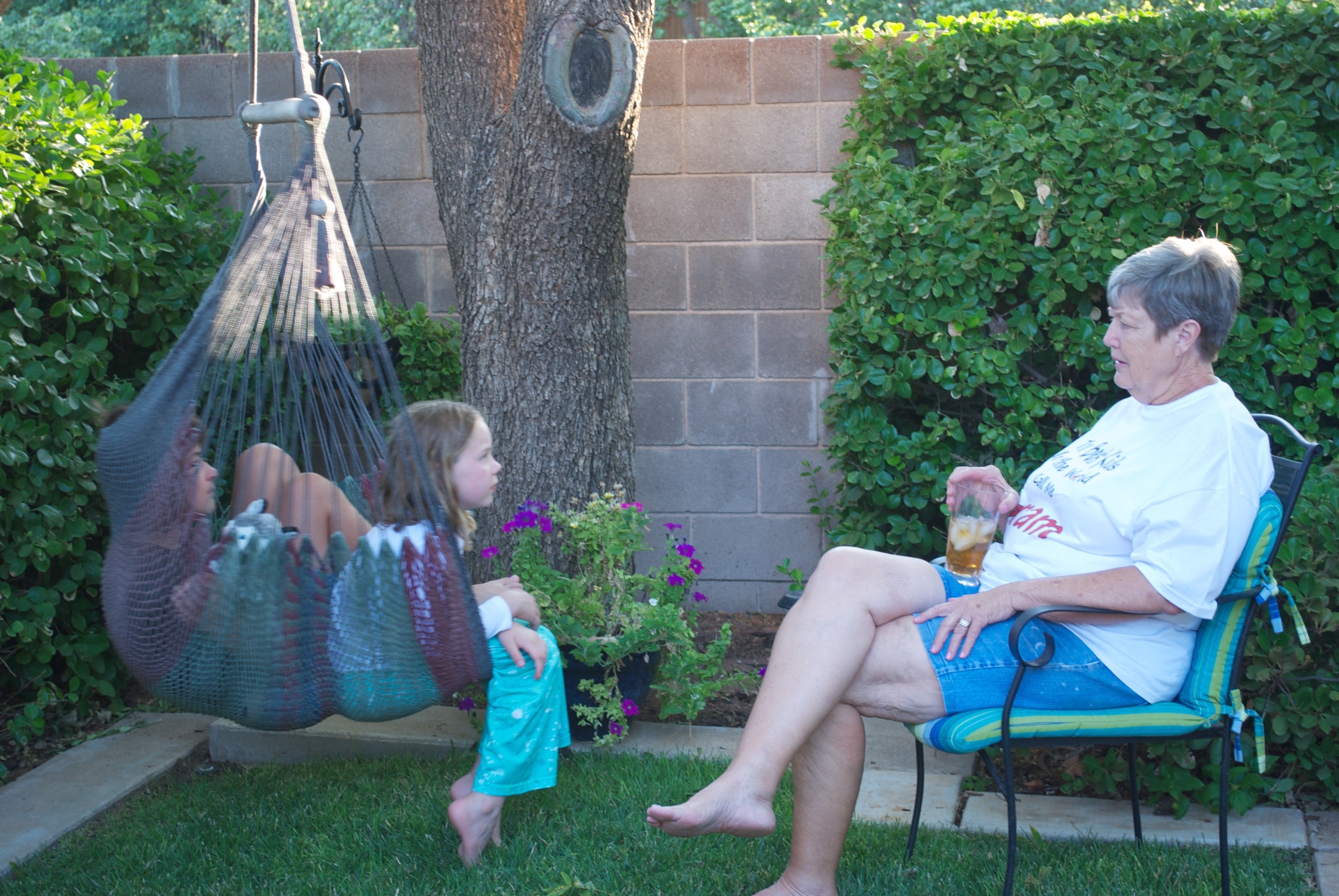 Mom with a couple of grandkids, 2011.