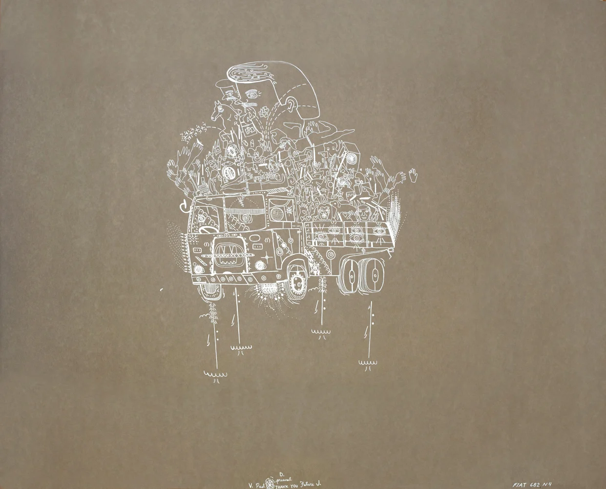 Veronica de Jesus FIAT , 2013 White pen on paper 33" x 41" Retail Value: $3,000 Opening Bid: $1,500