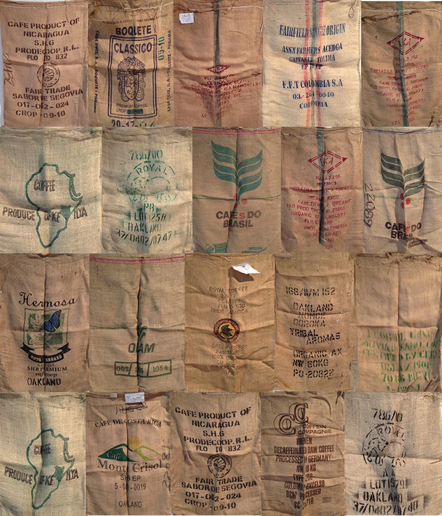 Paul D. Miller Hydrographology, 2013 woven coffee bags 10' x 10' (approximate) Retail Value: $5,000 Opening Bid: $750