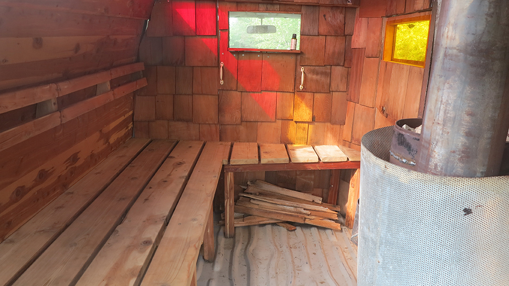    Popps Mobile Sauna , 2013 (ongoing).&nbsp;  Collaboration with Benny Henningsen.&nbsp;  Modified Mitsubishi van, cedar, steel rocket stove, Plexiglass.  