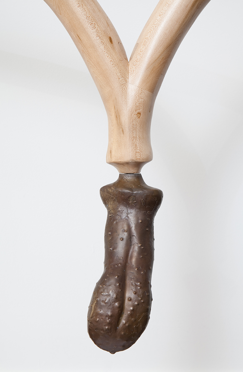  The Divining Tongue   (detail), 2013.&nbsp;  Maple, cast bronze.  
