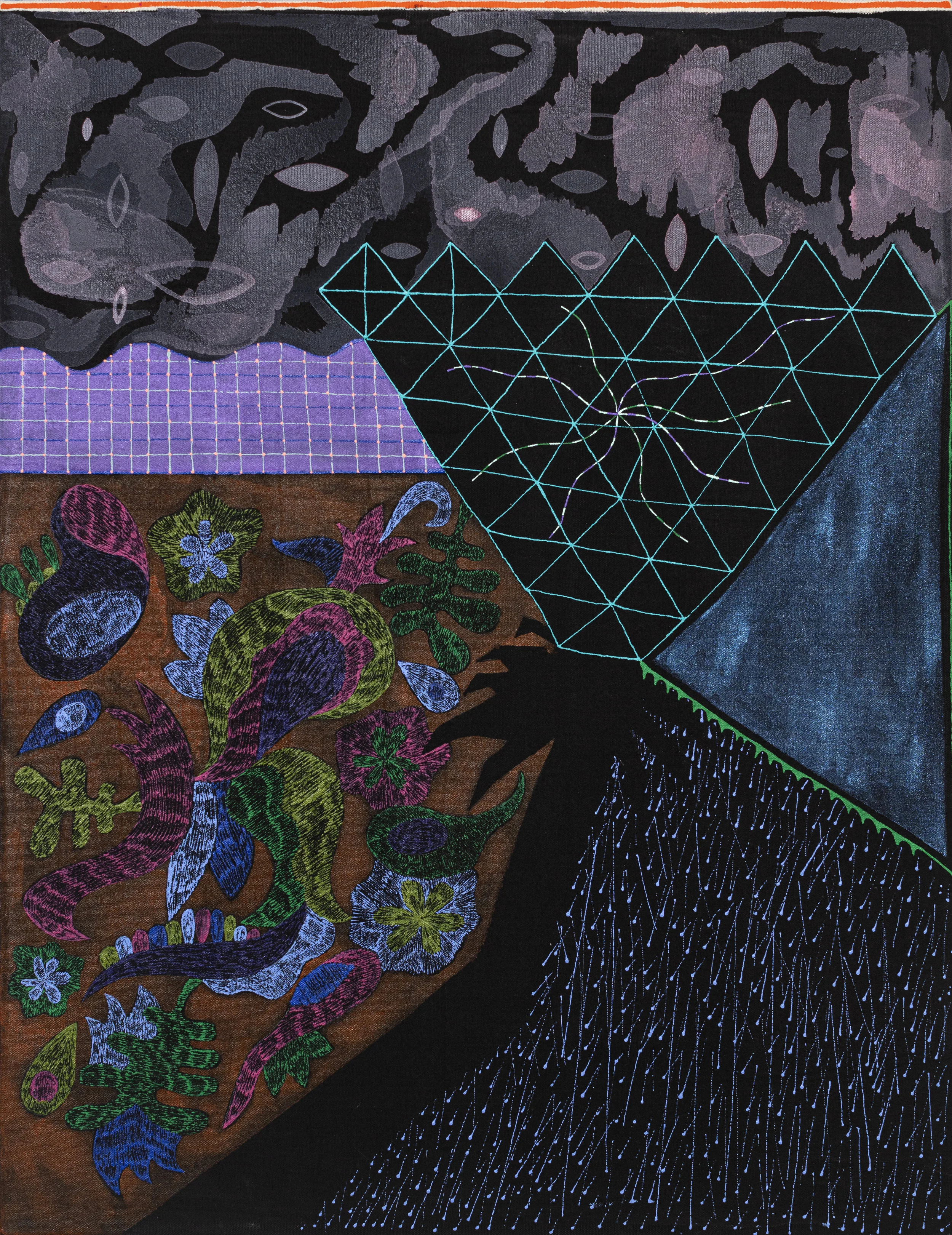 Natessa Amin, Smoke that Thunders , 2019. Acrylic on canvas, 20 x 26 inches.