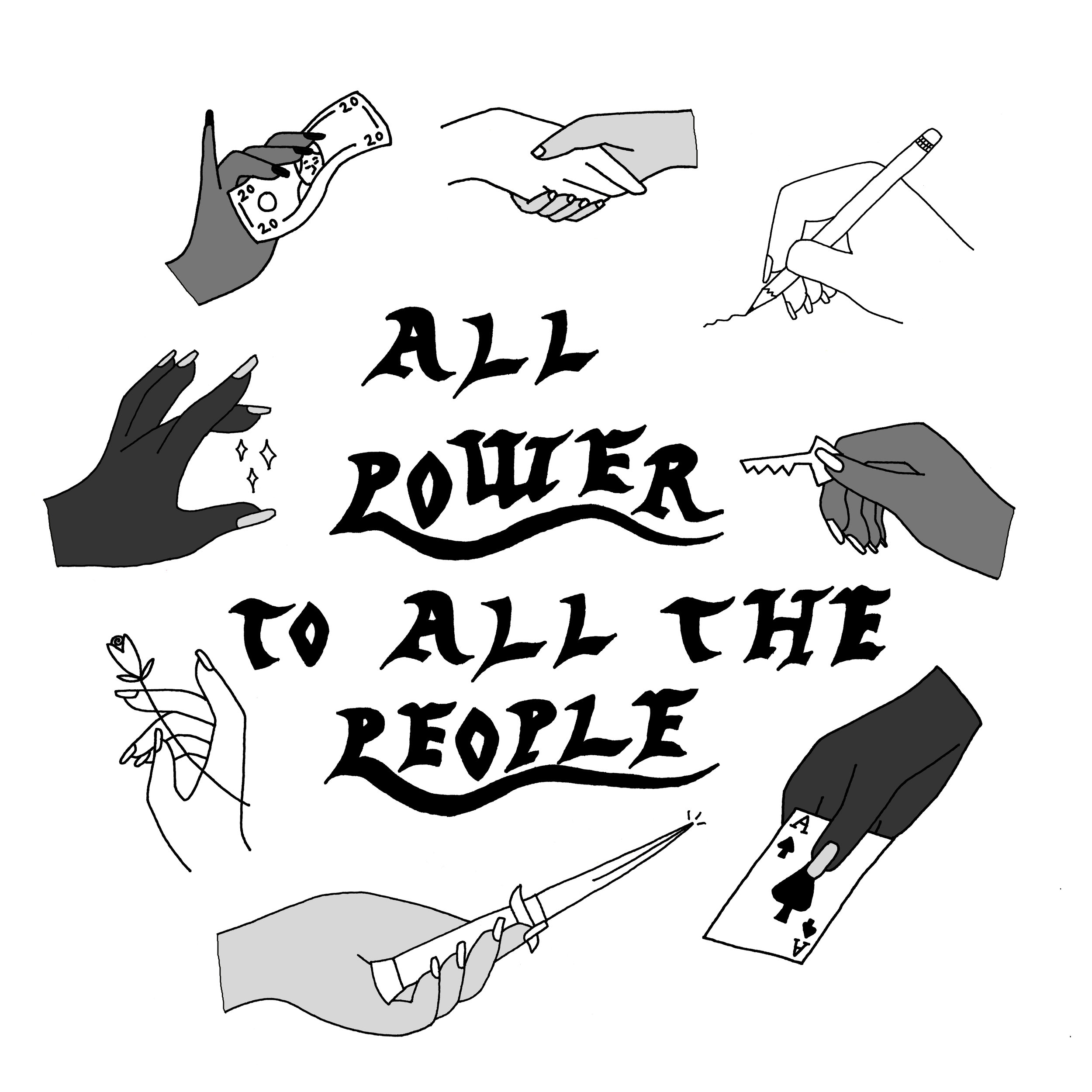 All Power To All The People T Shirt Small Spells