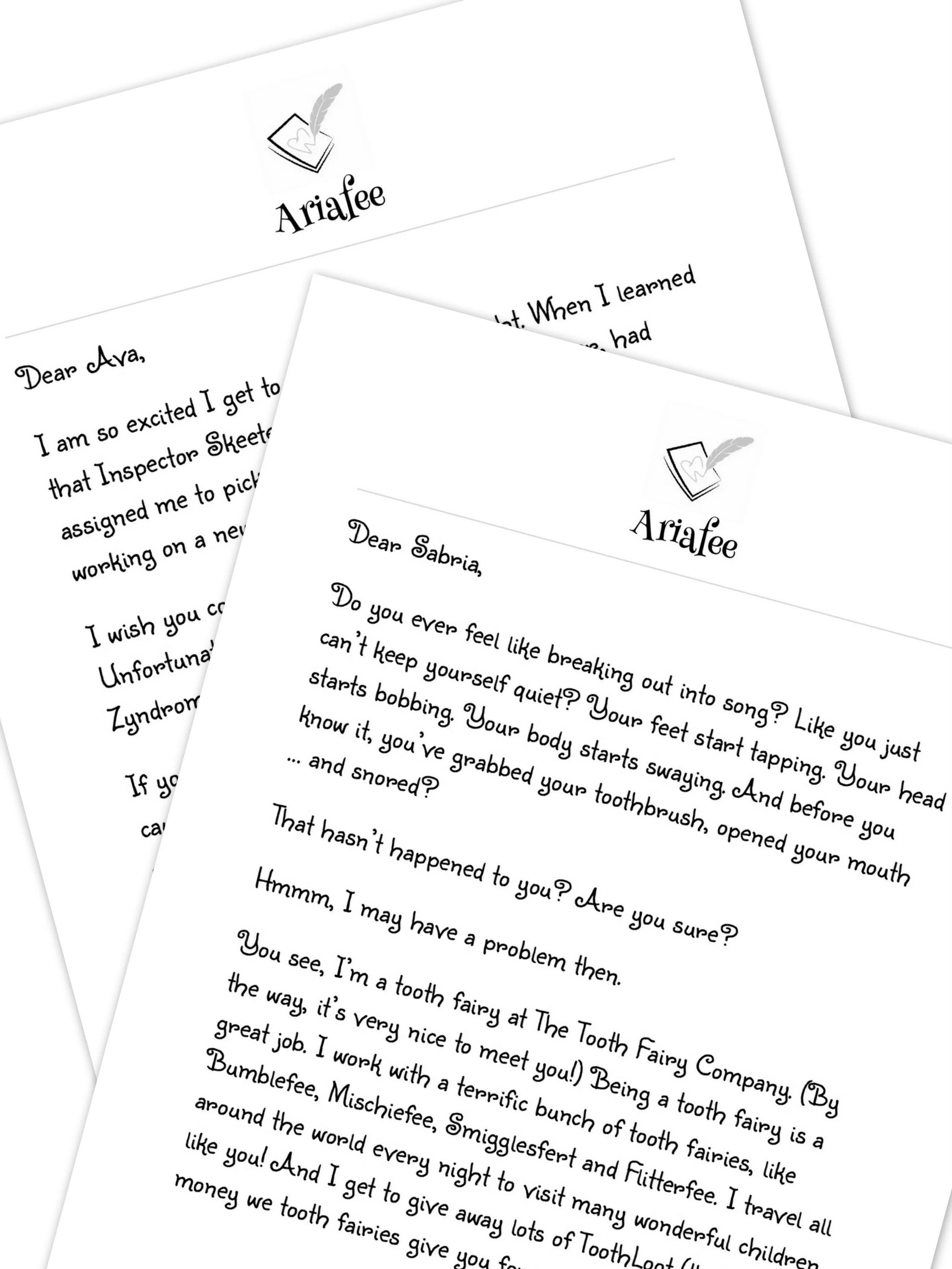 Ariafee Letter Bundle (2 Teeth Losses)