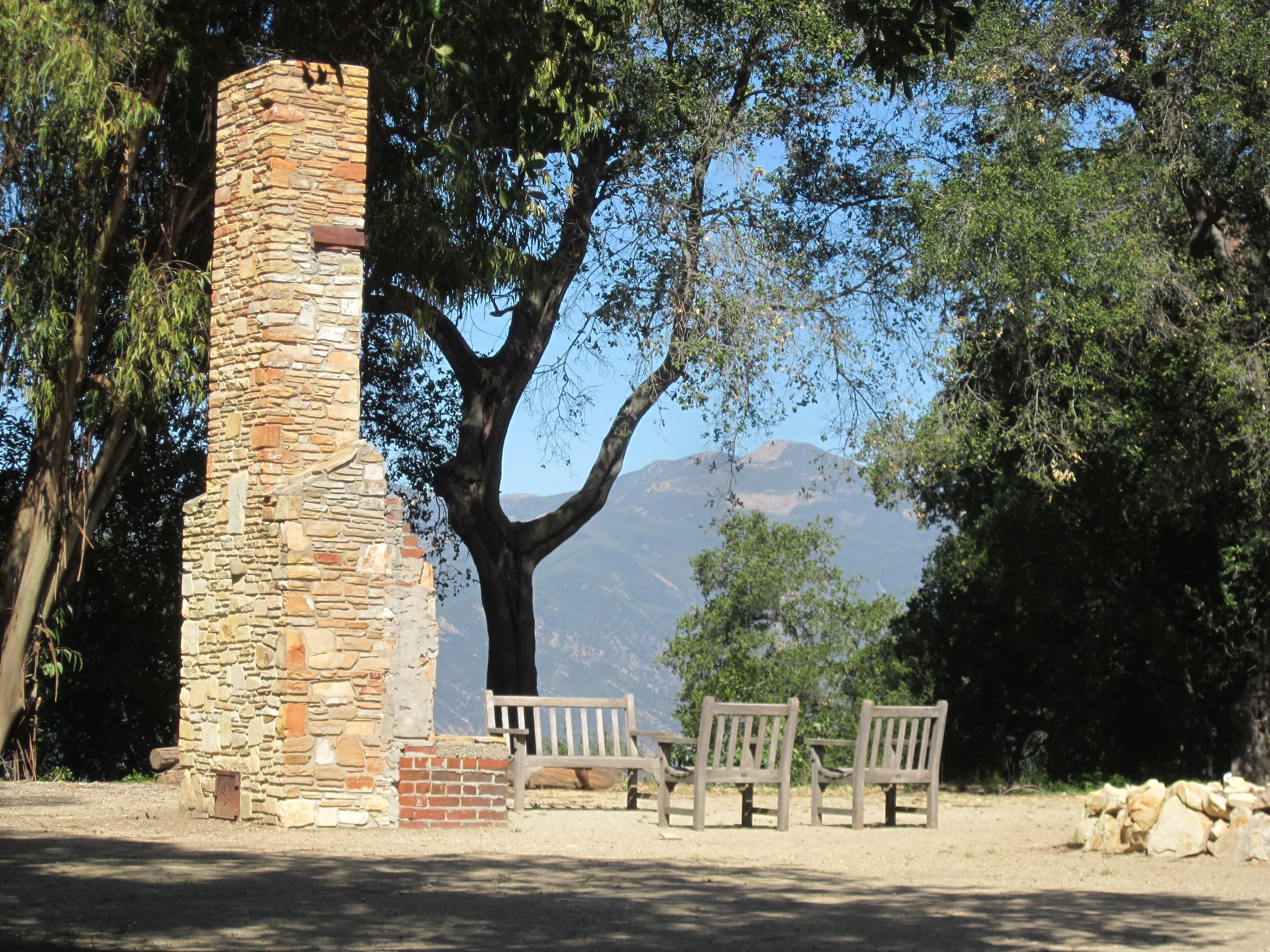 MEHER BABA'S CHIMNEY that was part of house where Meher Baba spent time with His followers during His 1956 visit. (Wayne Myers photo, 2013.)