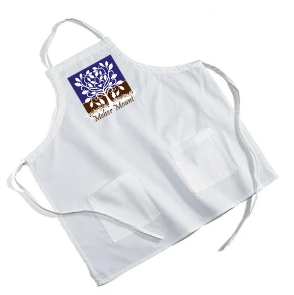 THE MEHER MOUNT WORK APRON helped kick-off the campaign to raise funds fro the Topa Topa Patio. It had two large pockets, an adjustable neck strap, tie waist, and the Meher Mount logo silk-screened on the front. It was provided by a donor who assumed all the costs of the apron, including shipping.