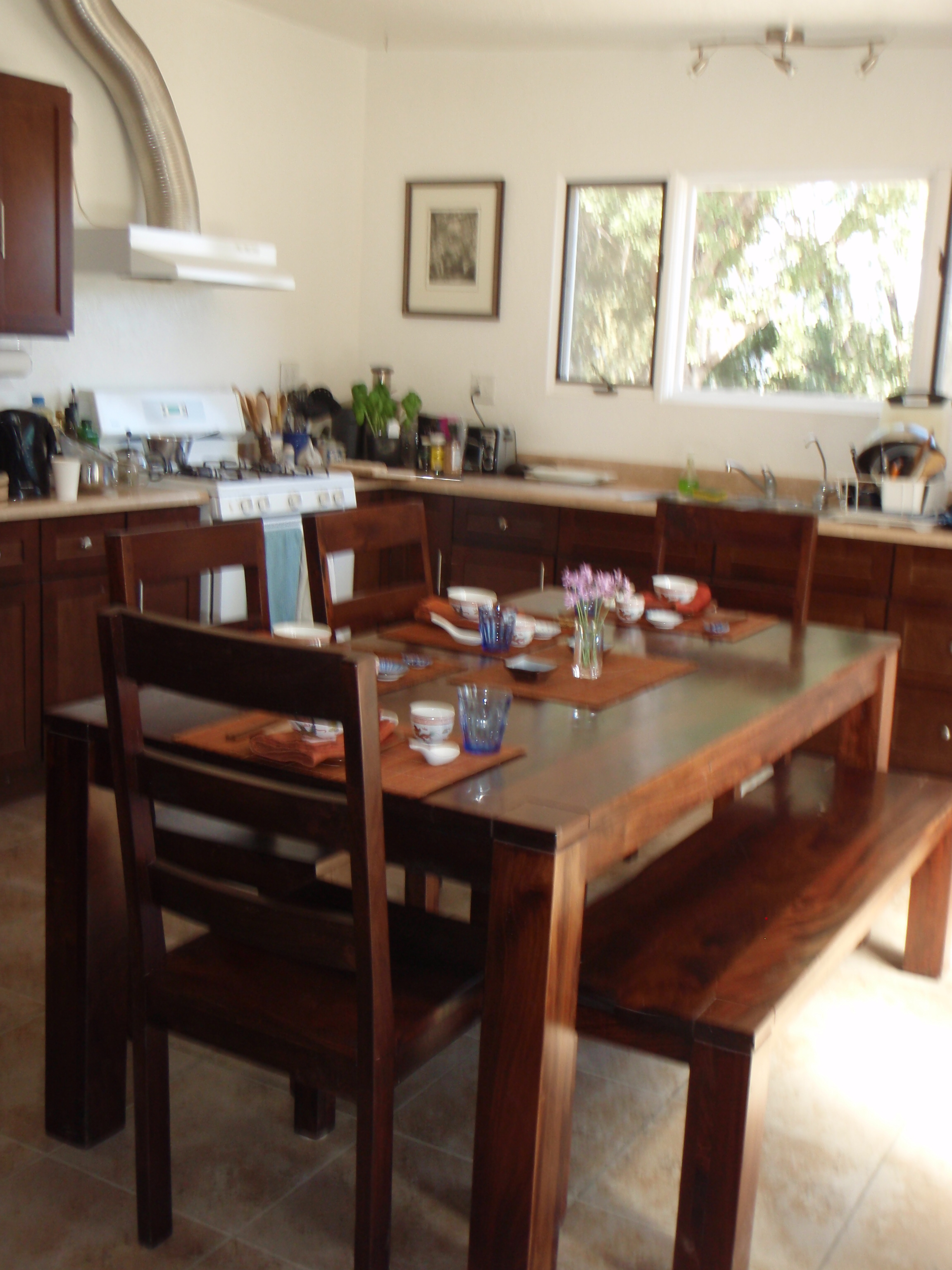 THE KITCHEN was upgraded with new cabinets and fixtures along with a dining table, chairs and bench. (Margaret Magnus photo, 2014.)