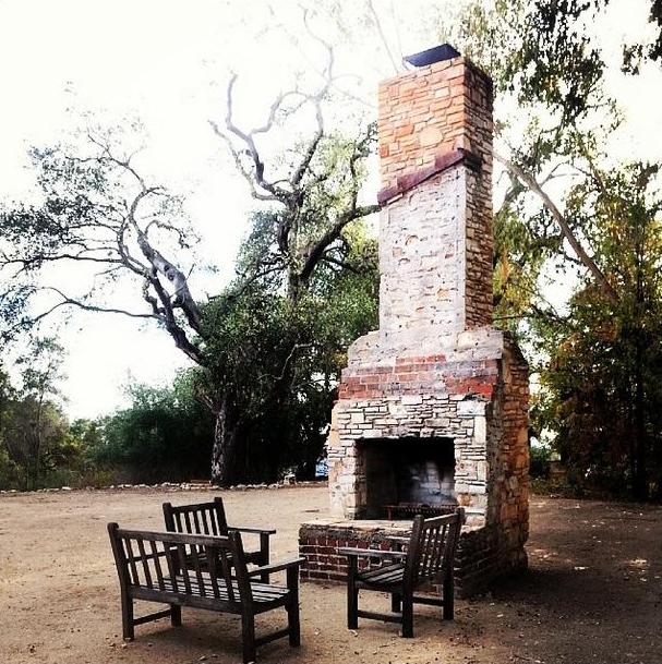 THE LAST REMAINING ARTIFACT from Avatar Meher Baba's time when is the chimney that was part of the guest house where Meher Baba met with His followers in 1956. (Stephanie Ervin photo, Amartithi 2014.)