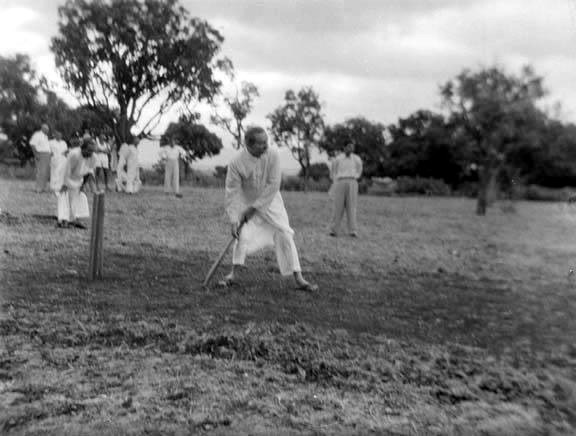 AVATAR MEHER BABA playing cricket - one of His favorite games.