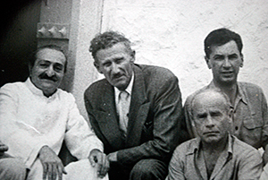 AVATAR MEHER BABA (left) with Frank Simon Hendrick, Francis Brabazon and Bill Le Page in 1954.