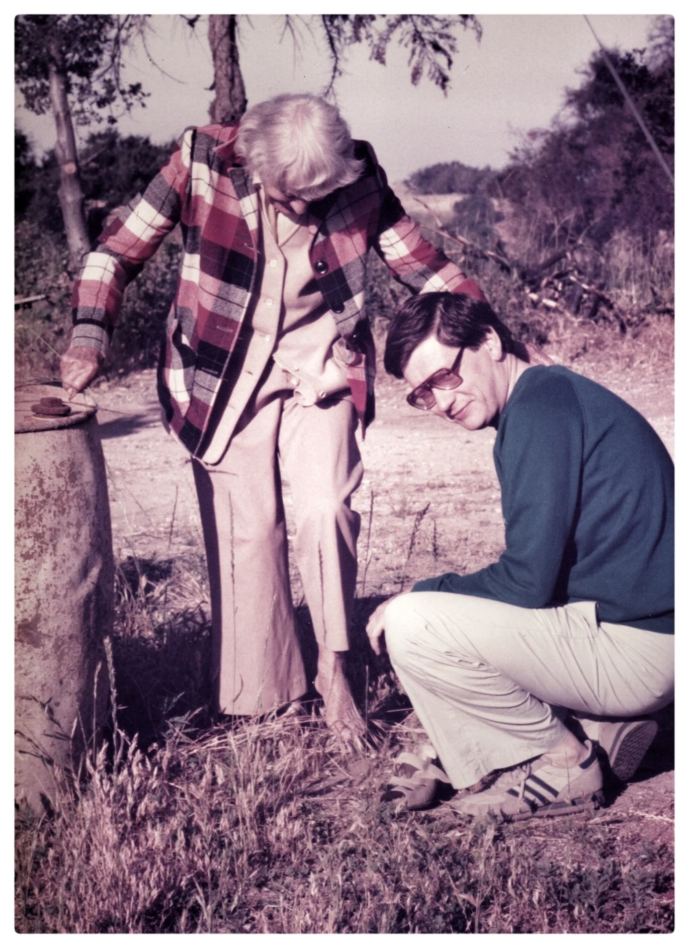AGNES BARON with Larry Pesta at Meher Mount in the mid-1980s. (Photo: Bing Heckman)
