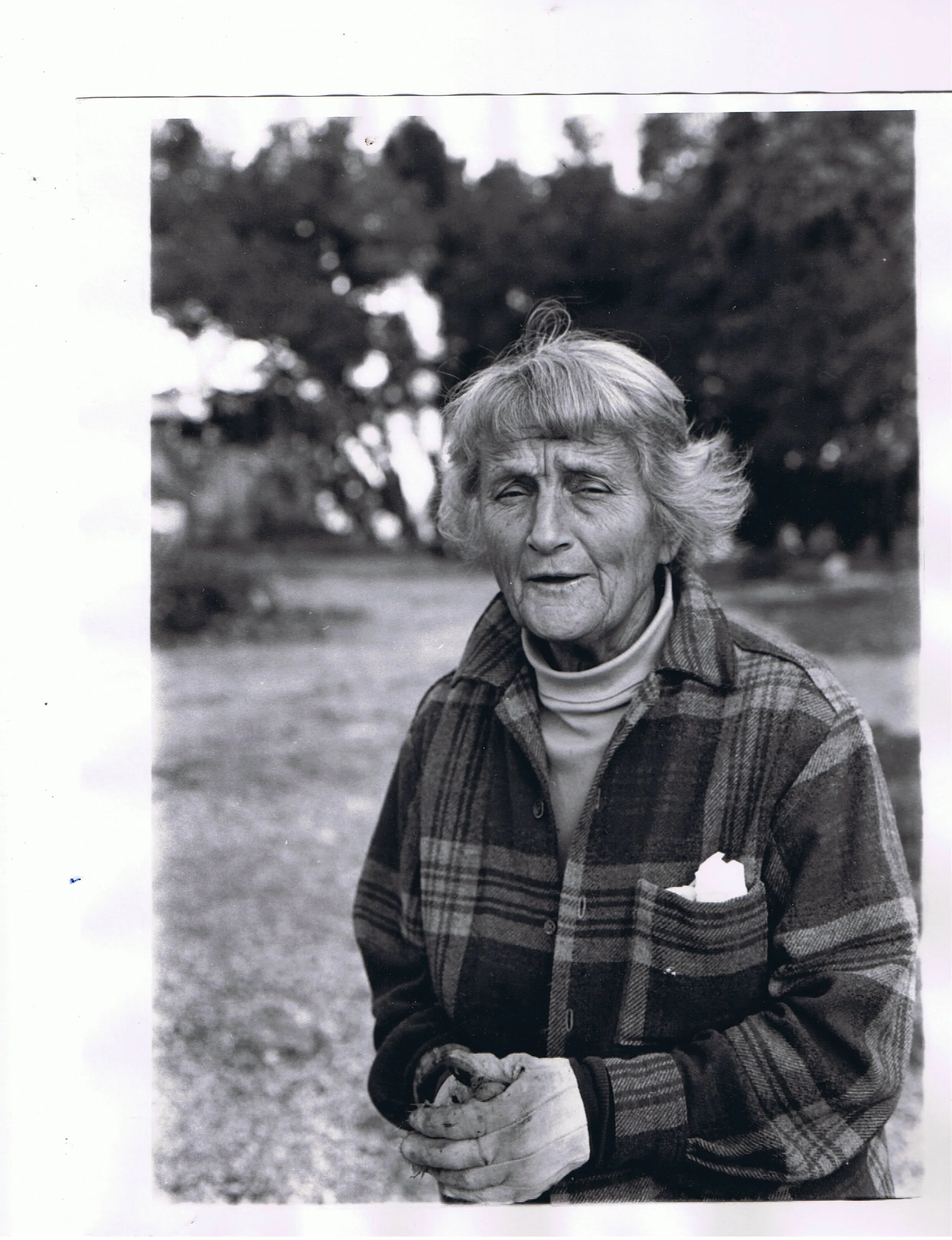 AGNES BARON (1907-1994) at Meher Mount, probably sometime in the 1970s.
