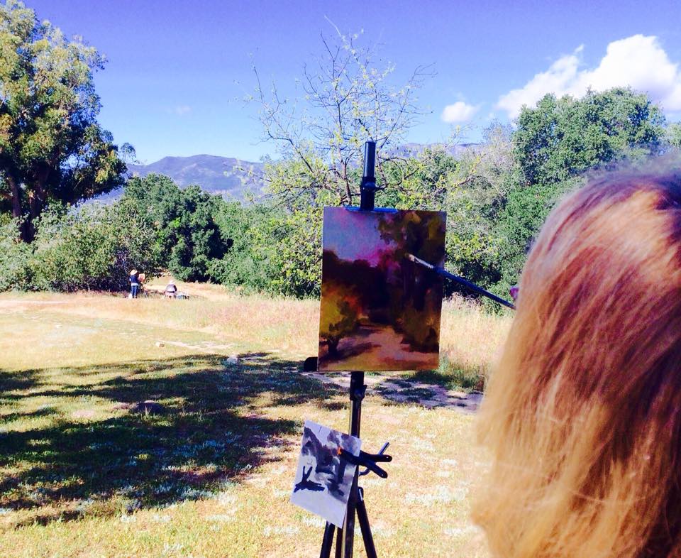 ARTISTS TAKE ADVANTAGE of the views at Meher Mount for inspiration. (Photo: Buzz Glasky, 2015)