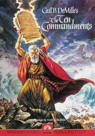 THE TEN COMMANDMENTS , directed by Cecil B. DeMille and starring Charlton Heston as Moses, was released October 5, 1956, and won the Academy Award for Best Picture in 1957. (Source: Wikipedia)