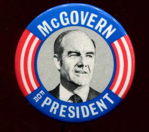 GEORGE MCGOVERN for President 1972 campaign button. (Source: Terapeak .)