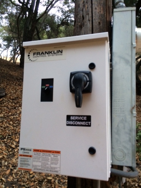 THE NEW electrical panel installed near the well head to power the pumping process. (Photo: Buzz Glasky, 2016)