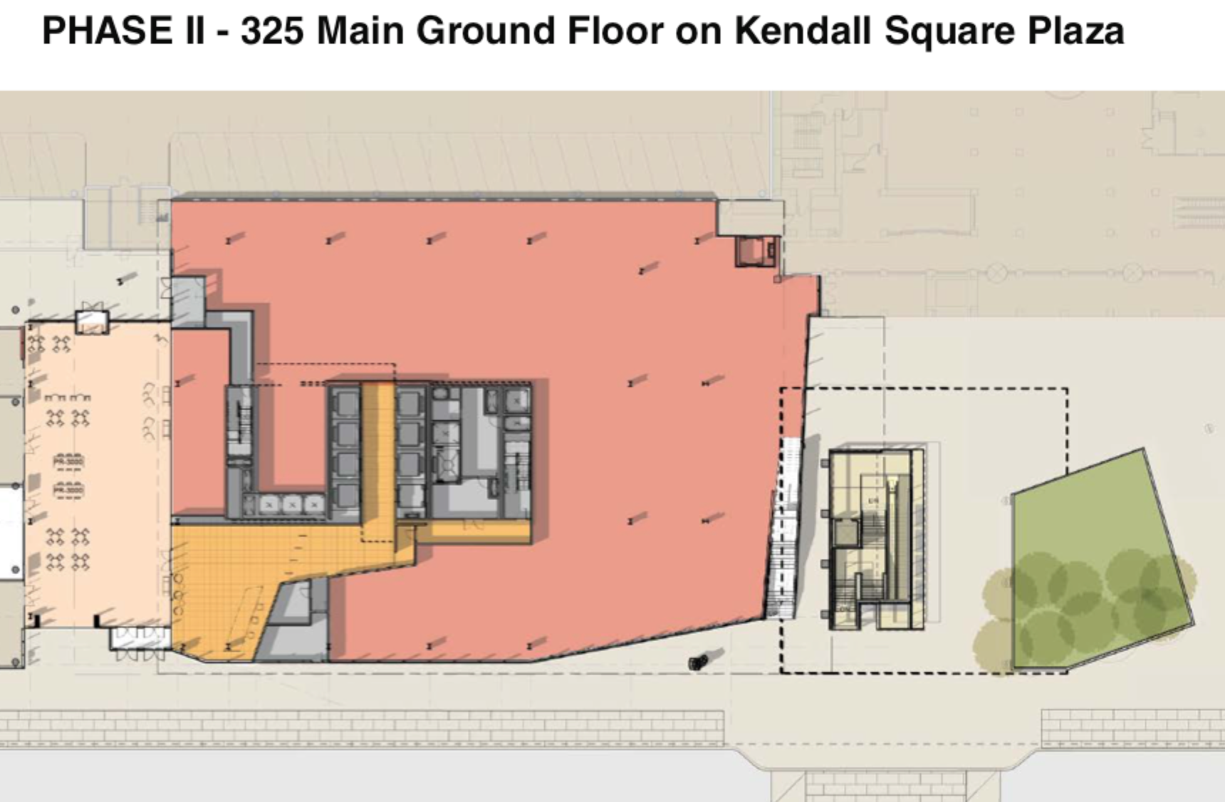  325 Main Street Ground Floor layout plans and connection to Kendall Plaza. 
