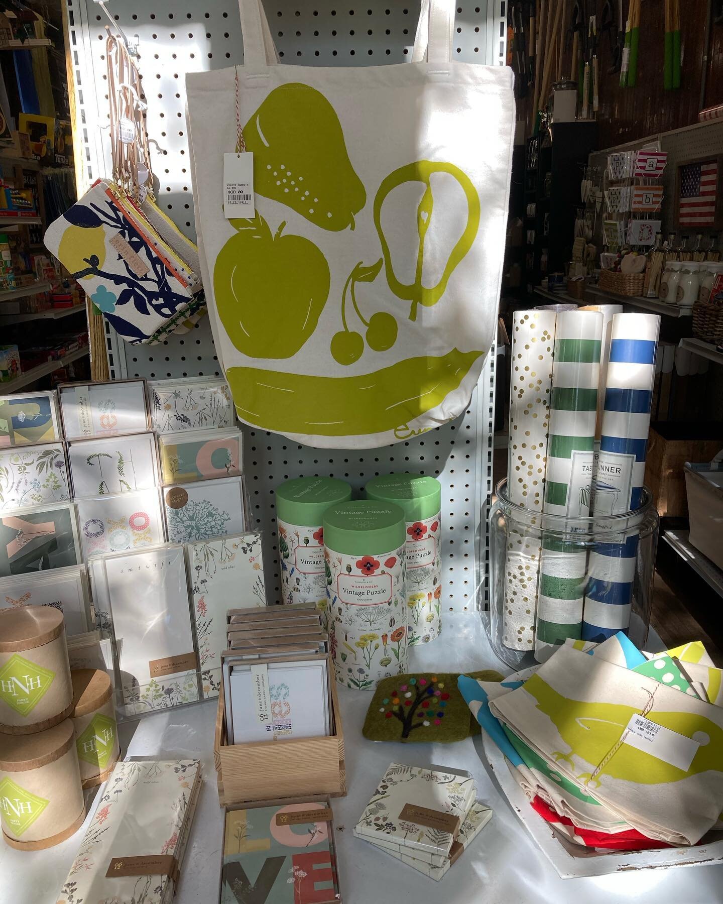 Gifts for mom at the ready:
New Erin Flett bags, custom 18940 &amp; Bucks County candles, cookies, &amp; more. Free cookie samples every Saturday in May! Brave the weather and stop in to see us. 🙂