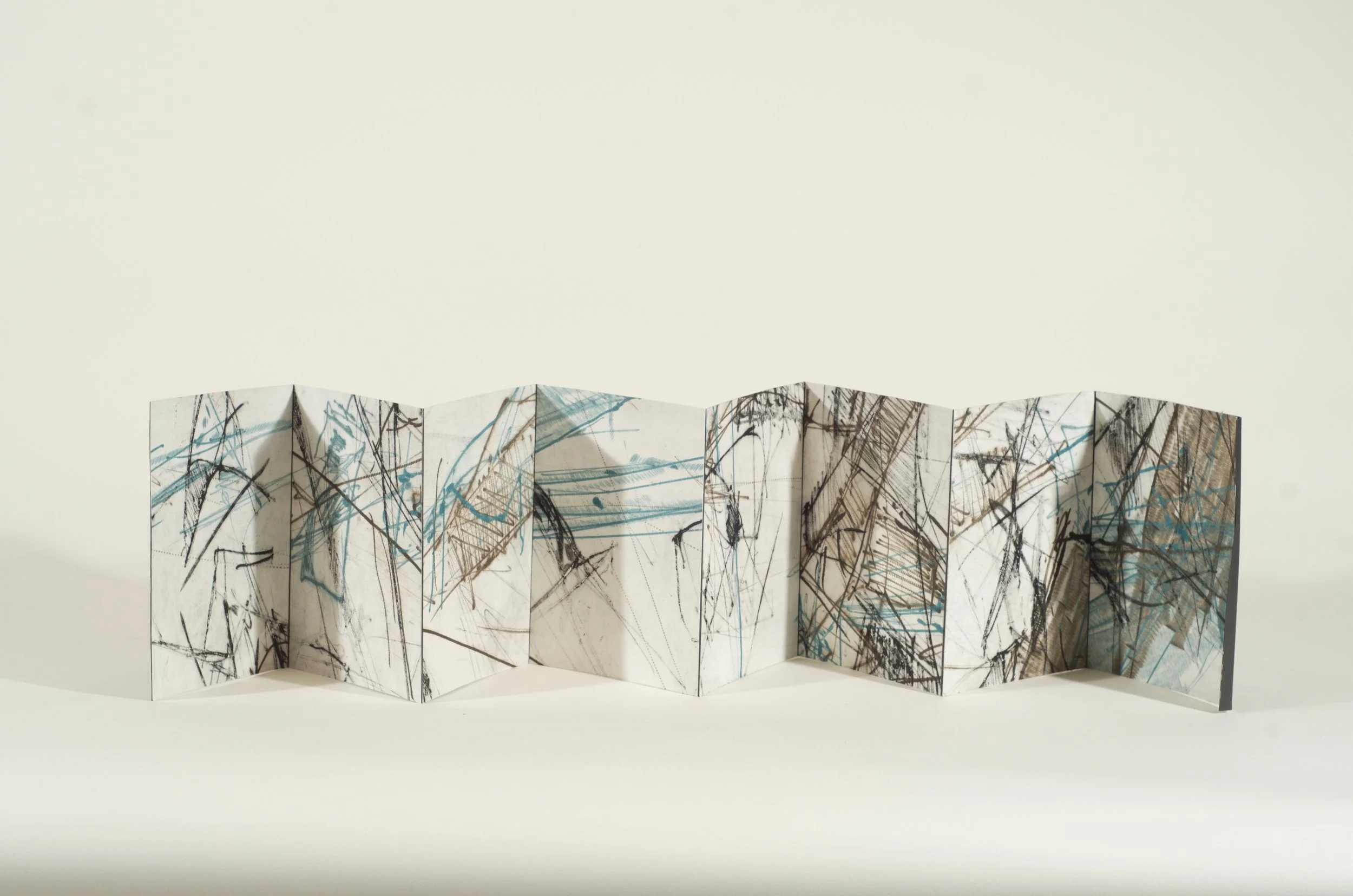 Untitled. Accordion book of drypoints, Variable edition of 10