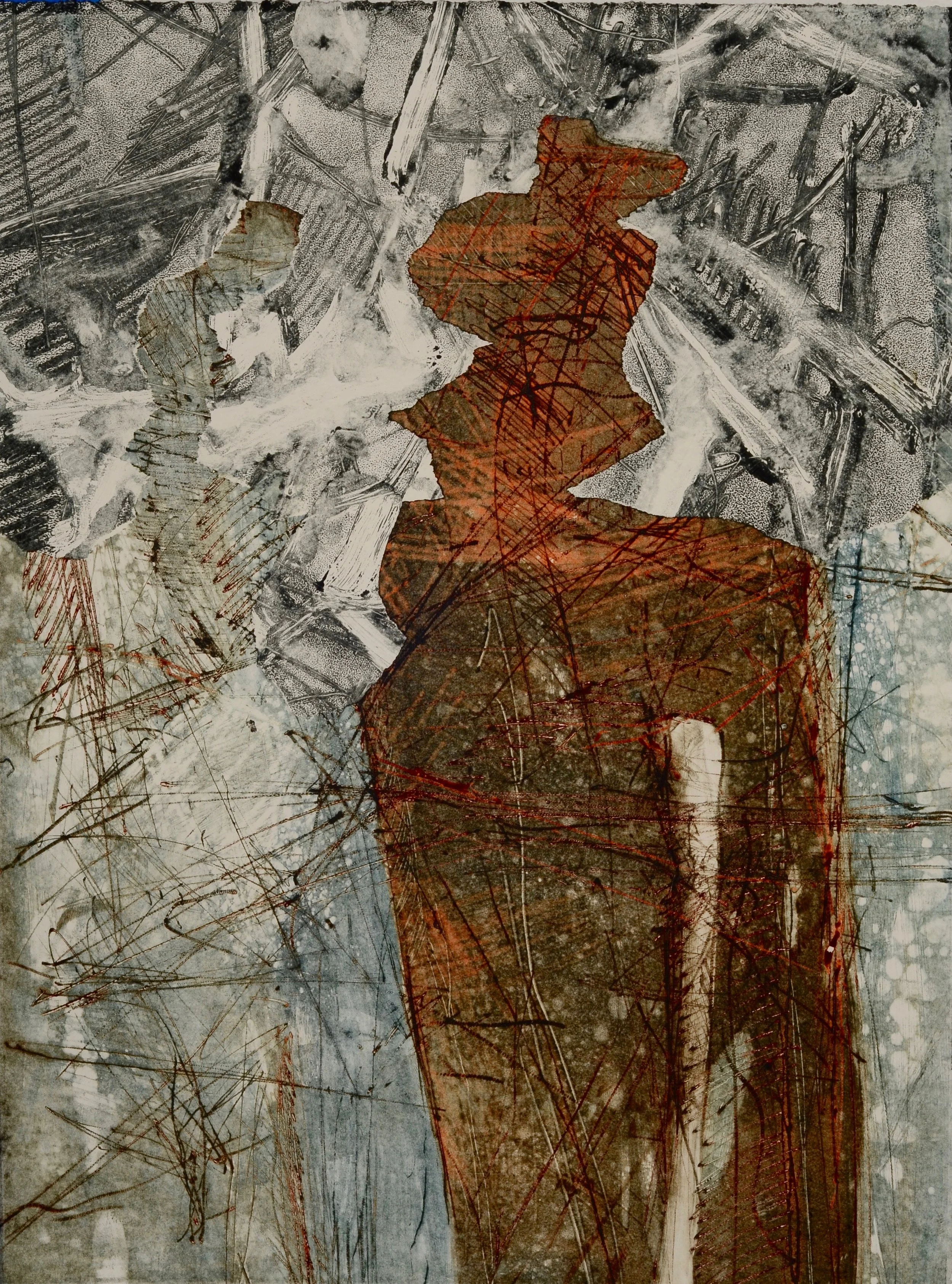 Web of Confusion Monoprint 30” x 22”