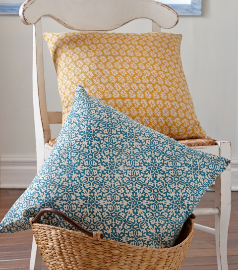 tag block print pillow