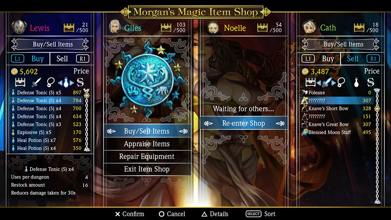 Dragon's Crown UI - Morgan's Shop Multiplayer Menu