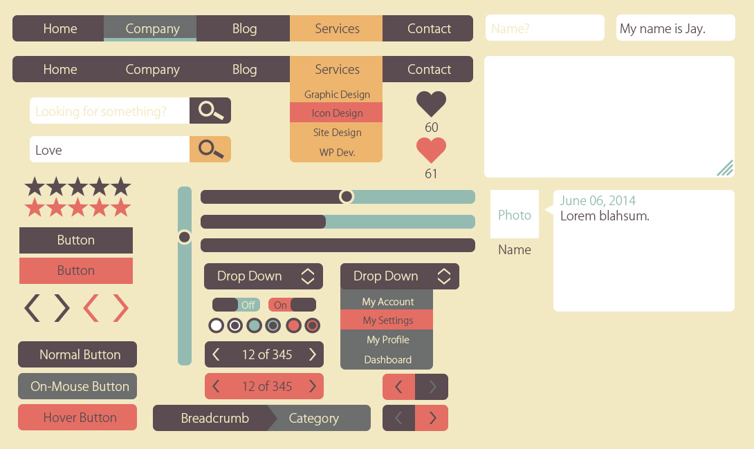 Flat UI - Web page elements