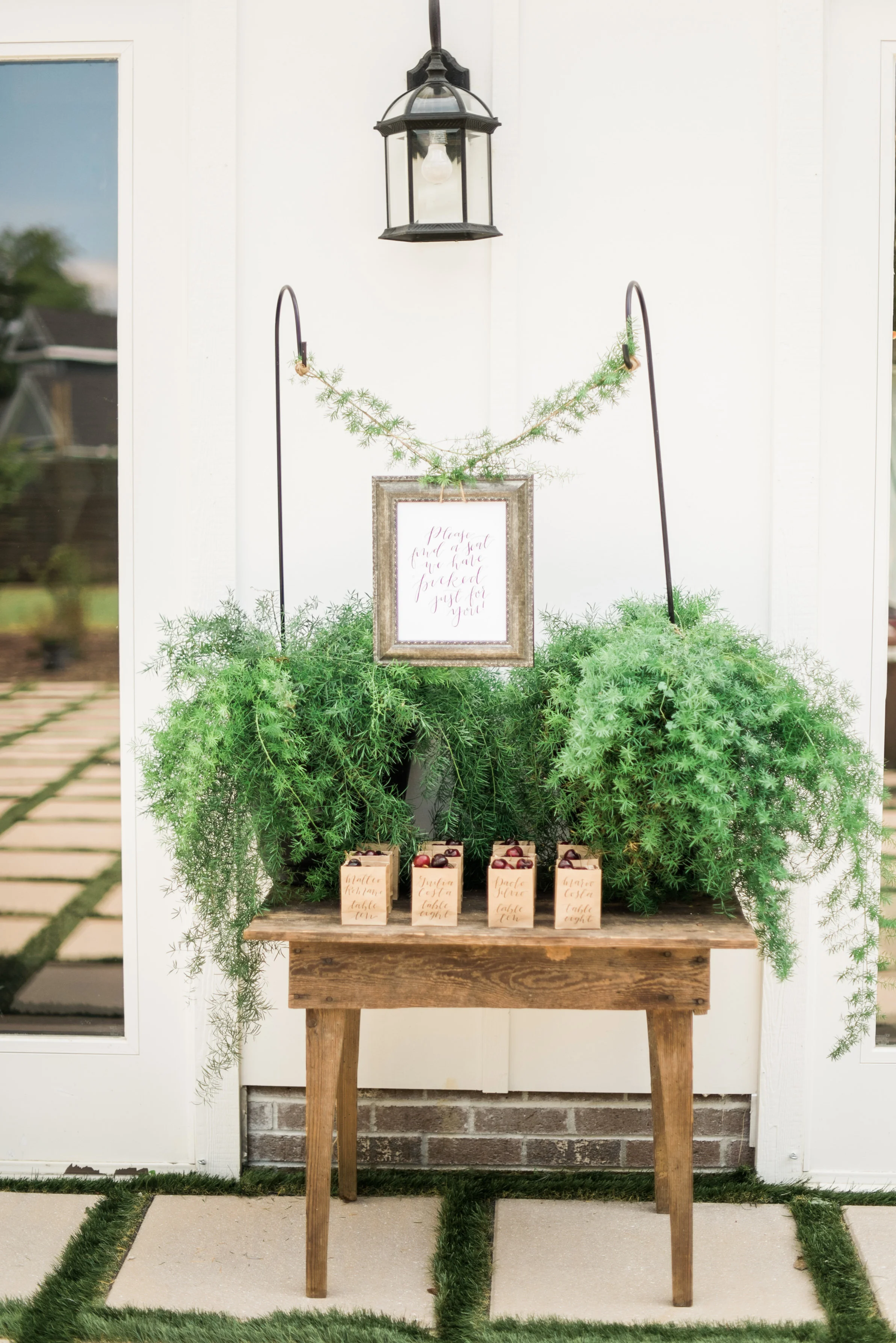 These potted plants were a unique way to frame the seating display and can also be used after the wedding in your own home!