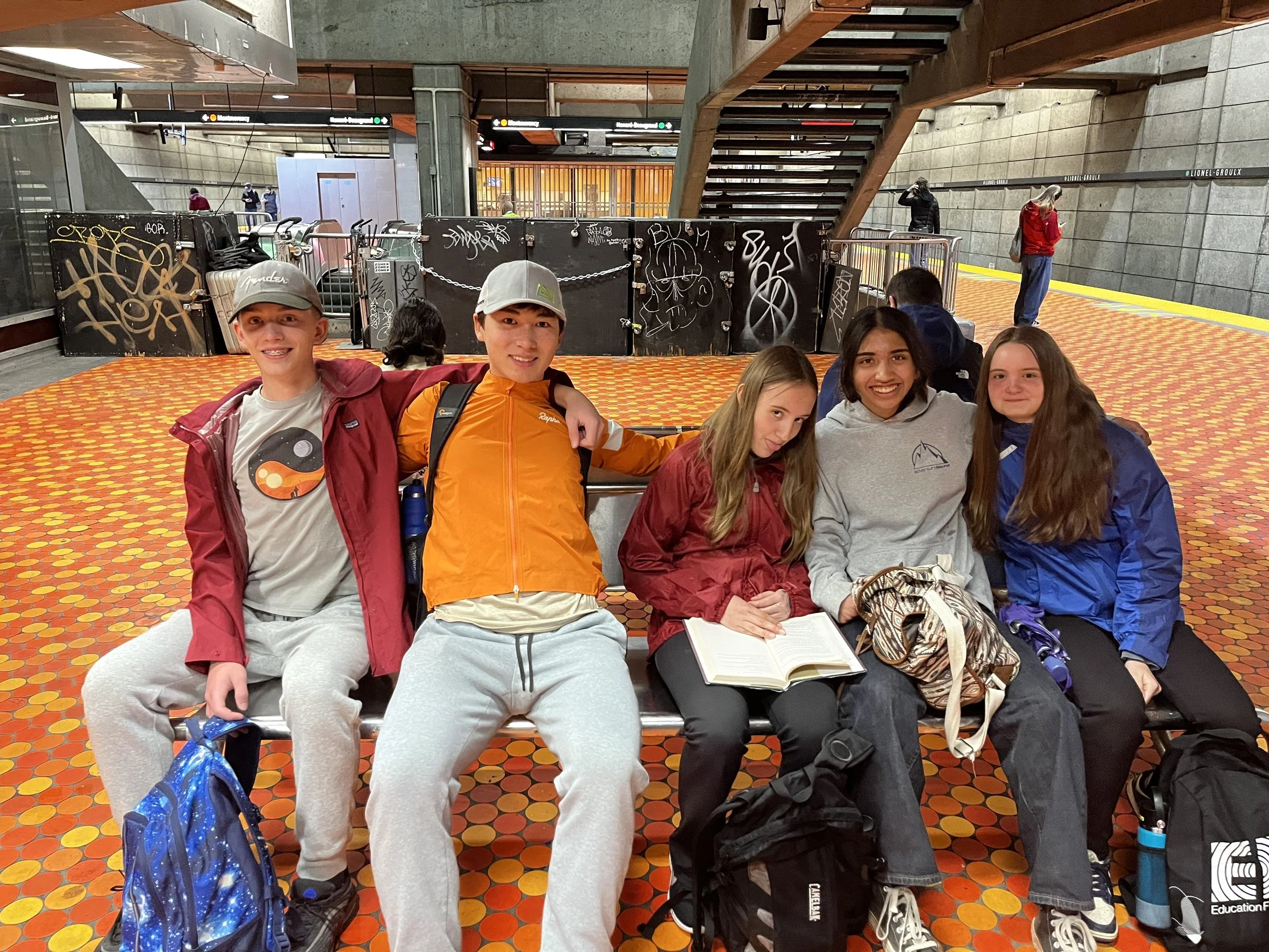 Junior High students navigate the Montreal Metro