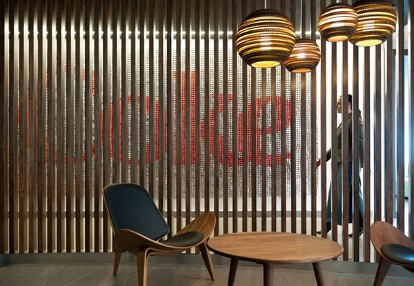 Wooden lounge.